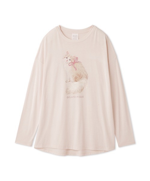 gelato pique パジャマ ルームウェア CATワンポイントロンT