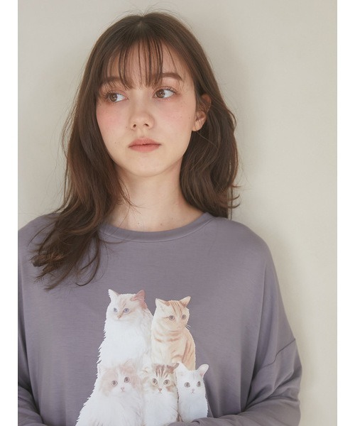 GELATO PIQUE 猫プリント ドット　ルームウェア　ピンク グッズ ( CAT＆DOG)｜ルームウェア・パジャマ通販のgelatopique