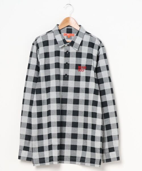 「BEAMS GOLF」 長袖ポロシャツ MEDIUM ホワイト メンズ