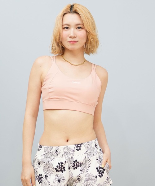 【新品・未使用】ハーレーHurley/レディース上下水着・ビキニ/ホワイト・無地 Hurley 水着 Hurley/ハーレー ブラトップ/フィットネス/UVケア