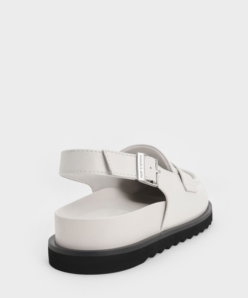 スリングバック ペニーローファー - ホワイト スリングバック ペニーローファー - ホワイト | CHARLES & KEITH