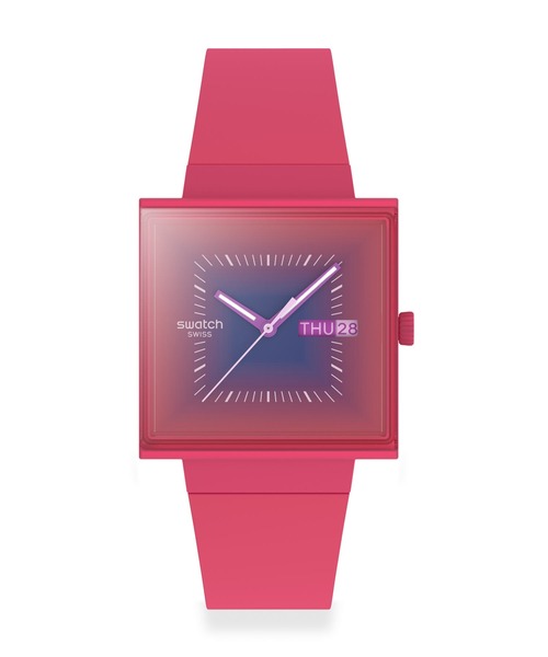ブラックウォッチ様 Swatch 腕時計 SQUARELY BLACKLIGHT レディース メンズ