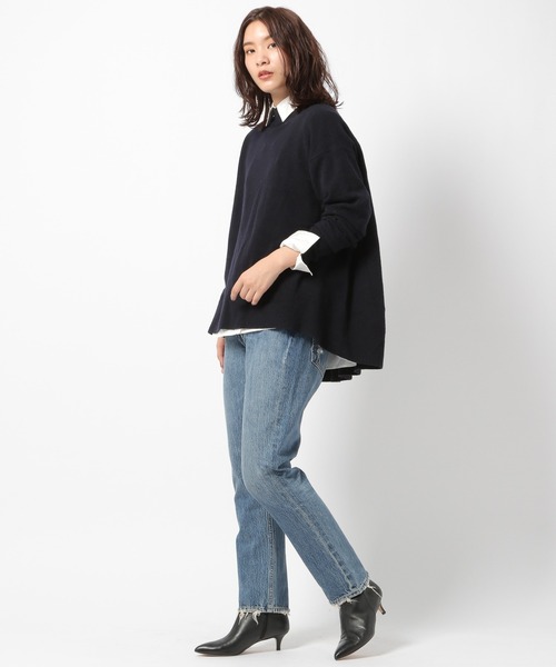 「BABYLONE」 長袖ニット 38 ネイビー レディース_画像3