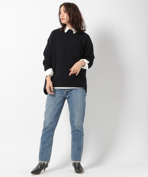 「BABYLONE」 長袖ニット 38 ネイビー レディース_画像4