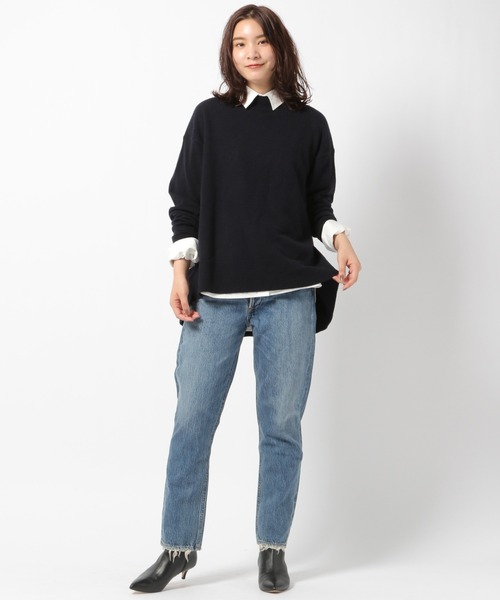 「BABYLONE」 長袖ニット 38 ネイビー レディース_画像5