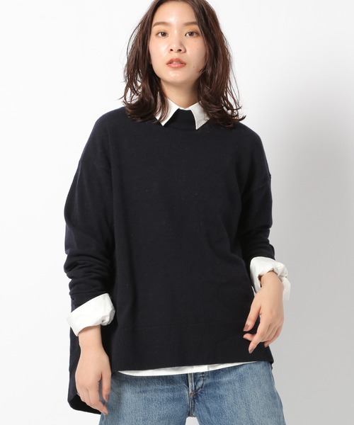 「BABYLONE」 長袖ニット 38 ネイビー レディース_画像8