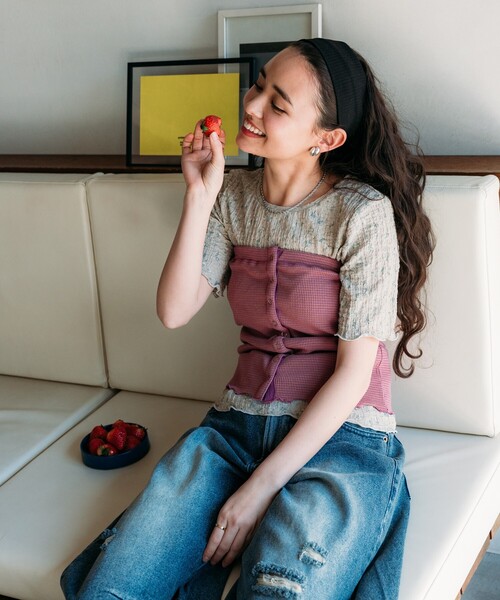 美品✨️ヒステリックグラマー サーマル 総柄 プリント ワッフル キャミソール HYSTERIC GLAMOUR（ヒステリックグラマー）の「VIVA VIETNAMプリント トップス