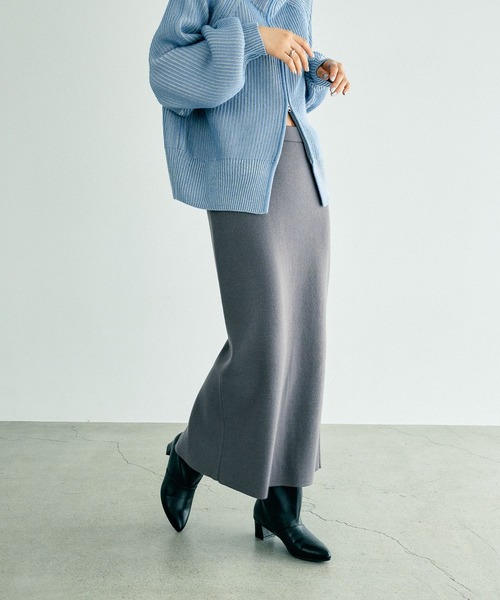 LEPSIM（レプシィム） ニットスカート FREE チャコールグレー