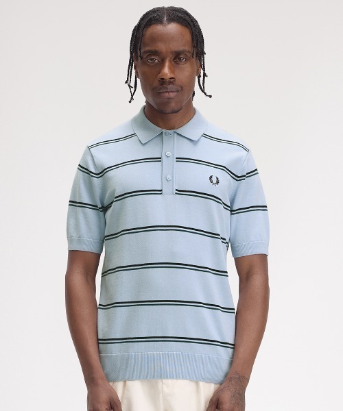 FRED PERRY（フレッドペリー） ポロシャツ Striped Knitted Polo Shirt