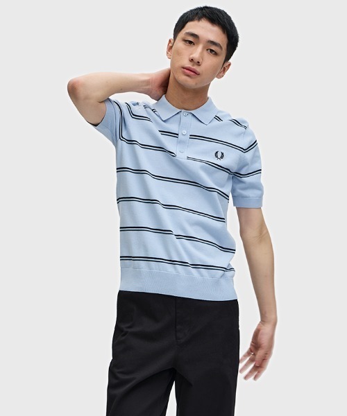 FRED PERRY（フレッドペリー） ポロシャツ Striped Knitted Polo Shirt