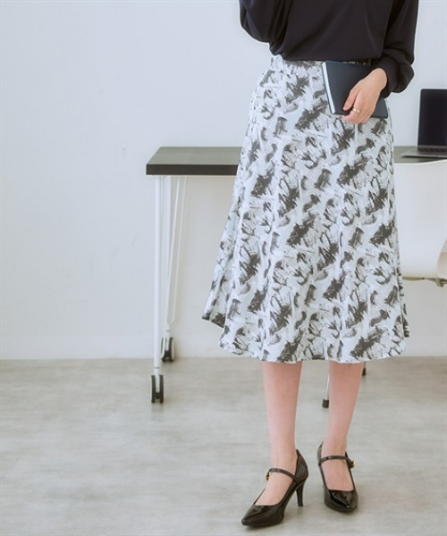 7days Life Styling スカート マーブル柄フレアスカート「大きい 7days Life Styling スカート マーブル柄フレアスカート「大きい