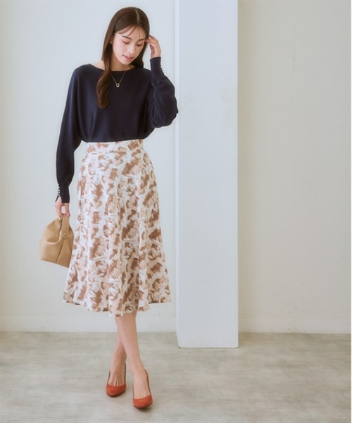 7days Life Styling スカート マーブル柄フレアスカート「大きい 7days Life Styling スカート マーブル柄フレアスカート「大きい