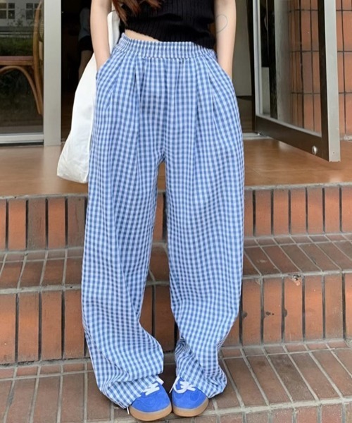 rough; & swell ギンガムチェック柄 ハーフパンツ Lサイズ ギンガム