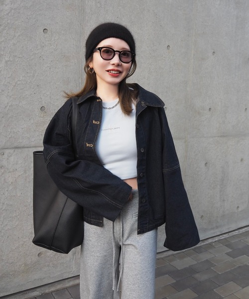 デニムジャケット gジャン raglan sleeve denim jacket /袖 ロール