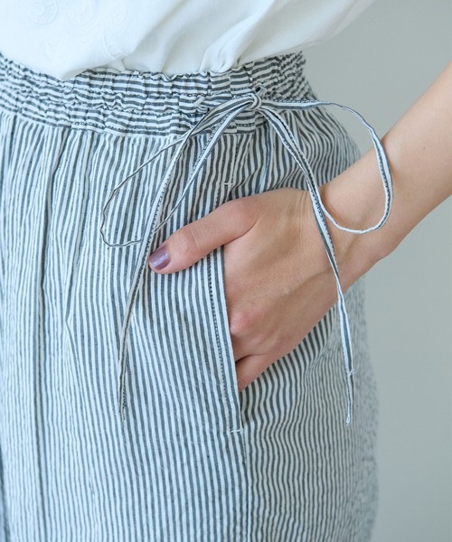 yuni パンツ stripe drawstrings レディース : ZOZOTOWN Yahoo