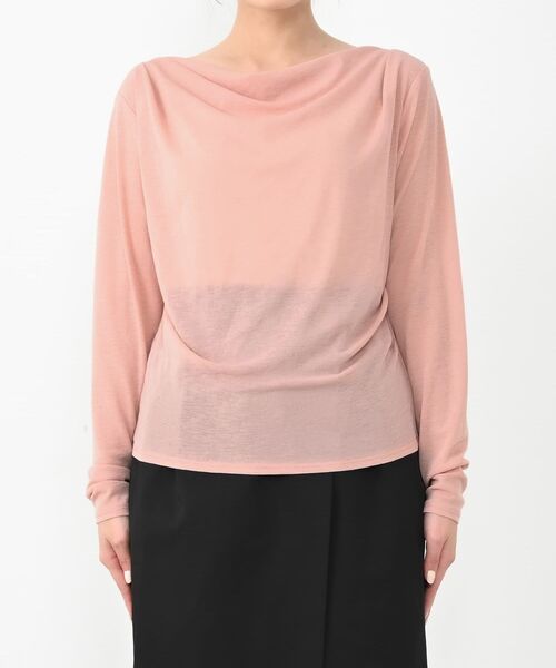 tシャツ ドレープシアーカットトップス 「低身長・小柄女性