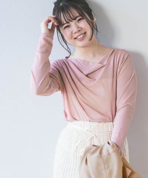 tシャツ ドレープシアーカットトップス 「低身長・小柄女性