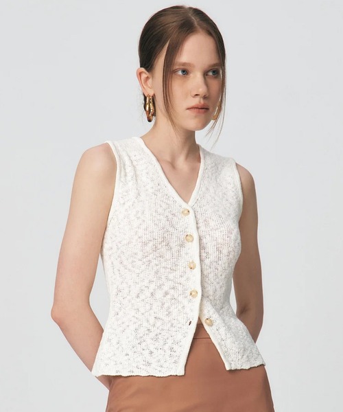 KUMEベスト新品未使用 KUME ベスト ジレ 夏 KUME/クメ Fitted Button Knitted Vest ベスト