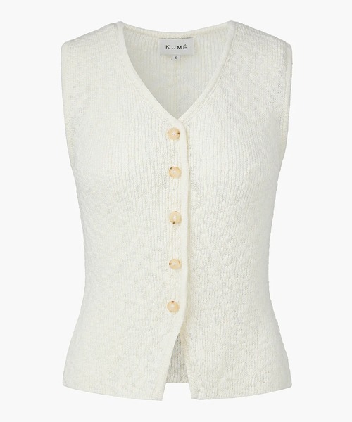 KUME ベスト ジレ 夏 KUME/クメ Fitted Button Knitted Vest ベスト