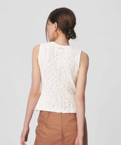 KUME ノースリーブ ベスト ホワイト KUME ベスト ジレ 夏 KUME/クメ Fitted Button Knitted Vest ベスト