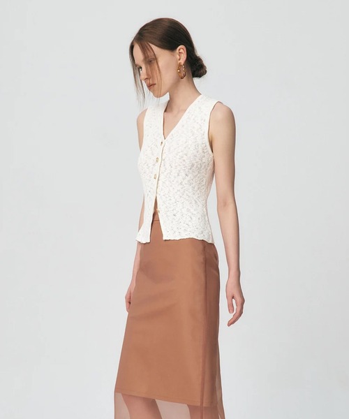 KUME ベスト ジレ 夏 KUME/クメ Fitted Button Knitted Vest ベスト