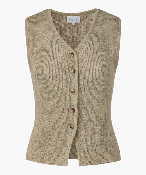 KUME ベスト ジレ 夏 KUME/クメ Fitted Button Knitted Vest ベスト