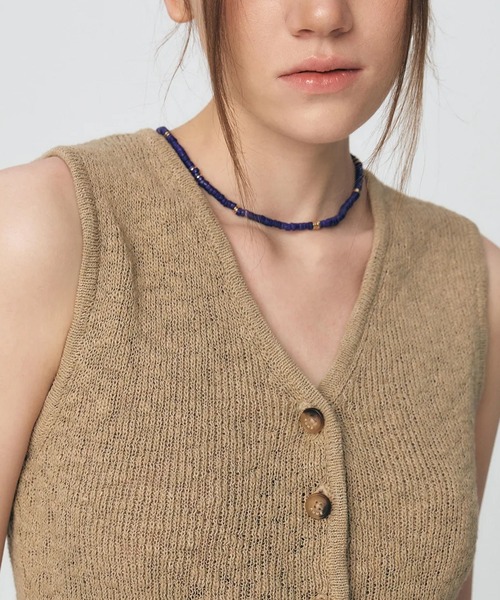 KUME ベスト ジレ 夏 KUME/クメ Fitted Button Knitted Vest ベスト