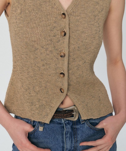 ベスト ジレ KUME/クメ Fitted Button Knitted Vest ベスト レディース KUME ベスト ジレ KUME/クメ Fitted Button Knitted Vest