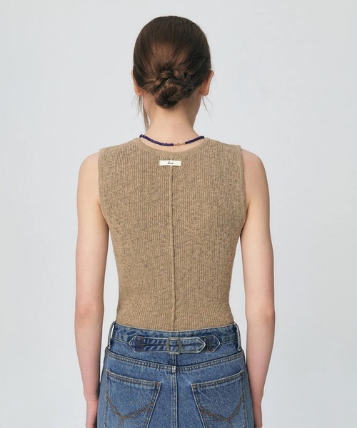 KUME ベスト ジレ 夏 KUME/クメ Fitted Button Knitted Vest ベスト