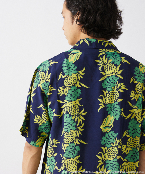 ローリング・ストーンズ　総柄半袖シャツ 美品 The Rolling Stones/ザ・ローリングストーンズ 半袖開襟