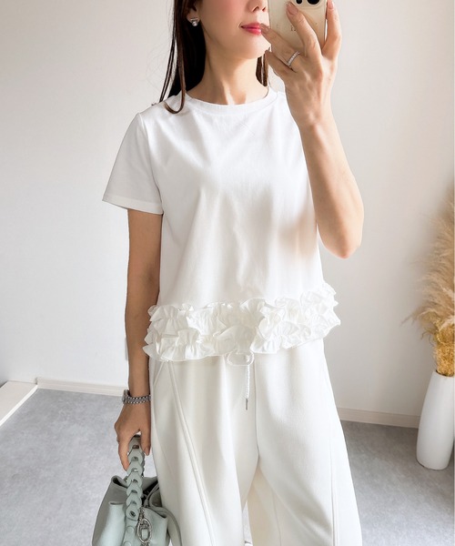 tシャツ 「ZOZO限定カラー」裾フリルペプラムトップス レディース ZOZO限定カラー】裾フリルペプラムトップス（Tシャツ/カットソー