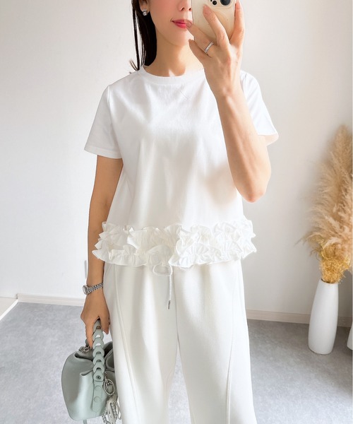 &. NOSTALGIA（ノスタルジア） tシャツ 「ZOZO限定」裾フリルTシャツ