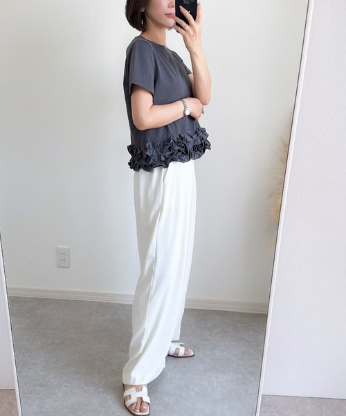 &. NOSTALGIA（ノスタルジア） tシャツ 「ZOZO限定」裾フリルTシャツ