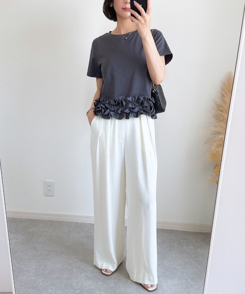 &. NOSTALGIA（ノスタルジア） uvカット tシャツ 「ZOZO限定」裾フリル