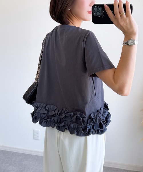 &. NOSTALGIA（ノスタルジア） tシャツ 「ZOZO限定」裾フリルTシャツ