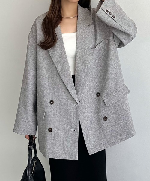 callautia（カラウティア） テーラードジャケット MEDIUM ライトグレー