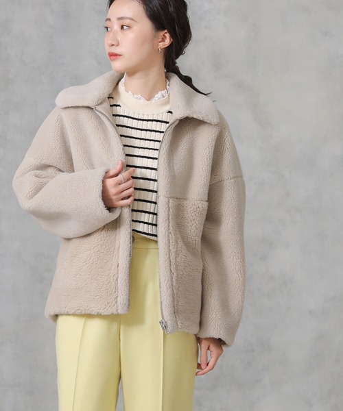 「Gready Brilliant」 「AuieF」ブルゾン 38 ベージュ レディース_画像7