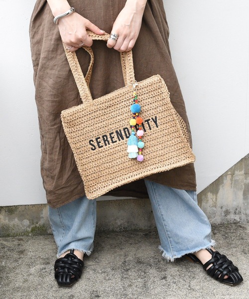 styiro（スタイロ） かごバッグ カゴバッグ 刺繍文字入りカゴバッグ