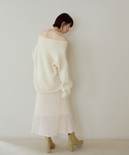 「meilmada」 長袖ニット FREE アイボリー レディース_画像6