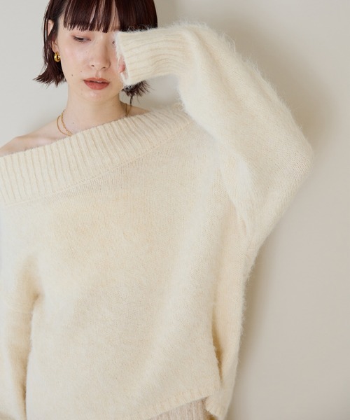 「meilmada」 長袖ニット FREE アイボリー レディース_画像9