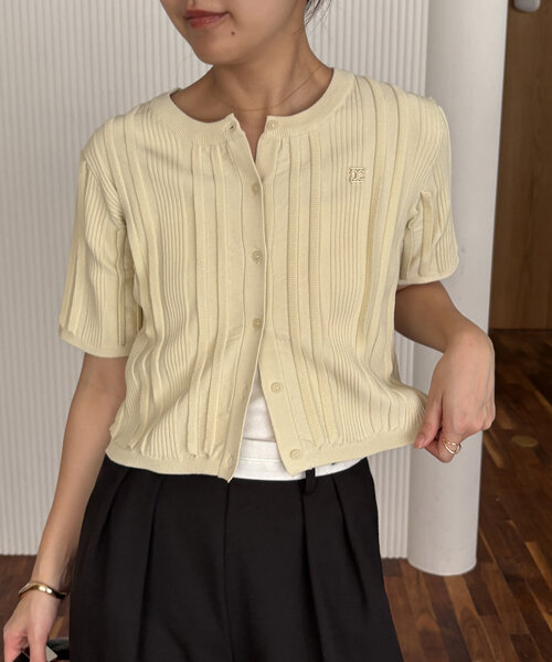 CAPRICIEUX LE'MAGE カーディガン ハーフスリーブ縦編み