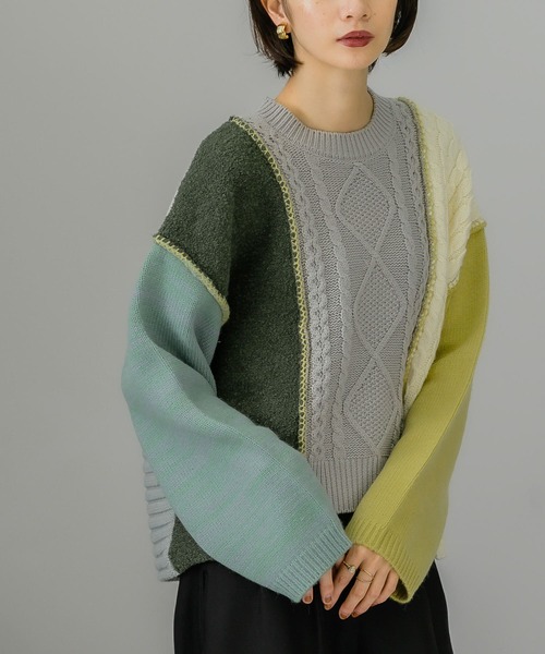 「KBF」 長袖ニット ONE グレー レディース_画像4