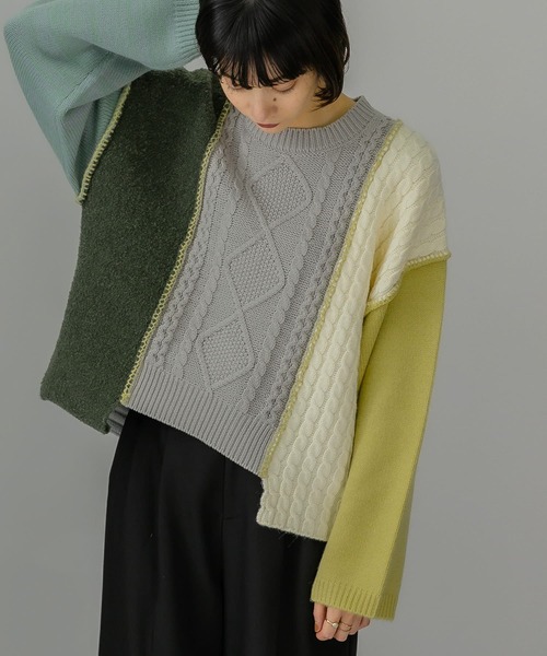 「KBF」 長袖ニット ONE グレー レディース_画像5