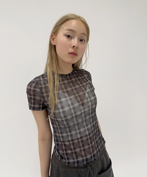 tシャツ シアーチェック Tシャツ レディース : ZOZOTOWN Yahoo