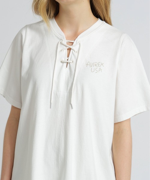 AVIREX tシャツ HALF SLEEVE BACK LAYERED GRAPHIC T-SHIRT