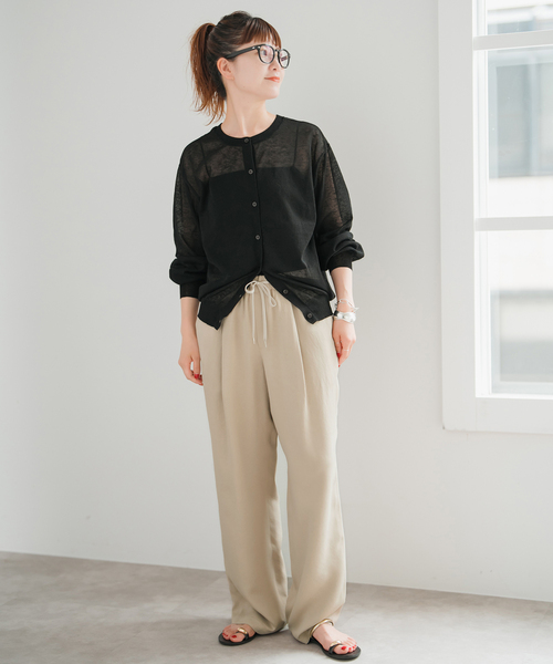 Spick＆Span パンツ 手洗い可 / ワッシャーサテンイージーパンツ