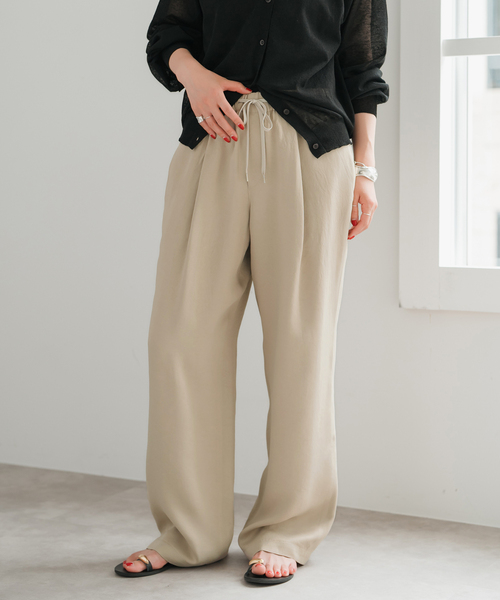 Spick＆Span パンツ 手洗い可 / ワッシャーサテンイージーパンツ