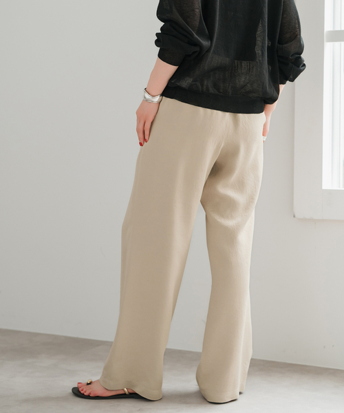 Spick＆Span パンツ 手洗い可 / ワッシャーサテンイージーパンツ