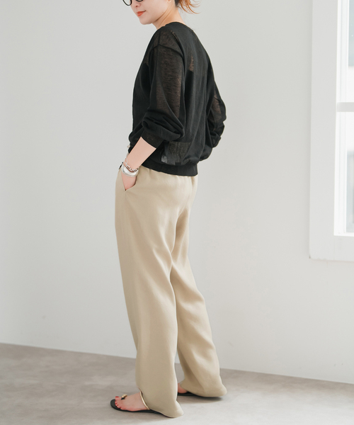 Spick＆Span パンツ 手洗い可 / ワッシャーサテンイージーパンツ