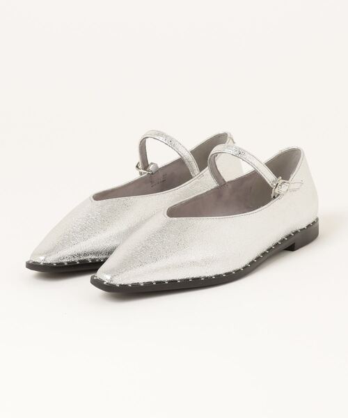 Odette e Odile シルバーメッシュパンプス　24.5 フラット ODETTE E ODILE 「ODETTE ODILE」 フラットパンプス 23.5cm